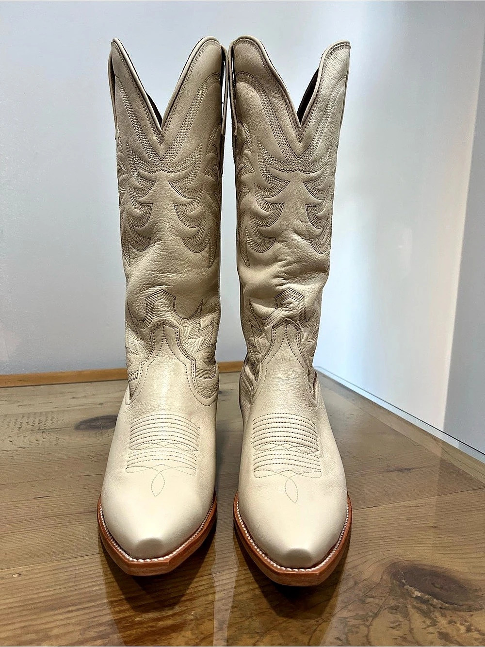 Tecovas The Annie Bone  Western Leather Boots Cream US 8.5
